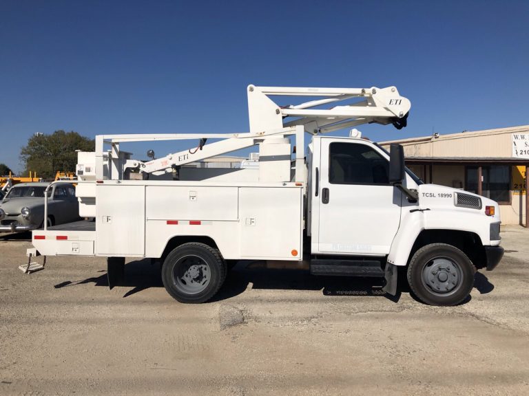 2005 CHEVY C4500 ETI 40’ DOUBLE KNUCKLE GAS TELECOMMUNICATIONS BUCKET TRUCK $17,500